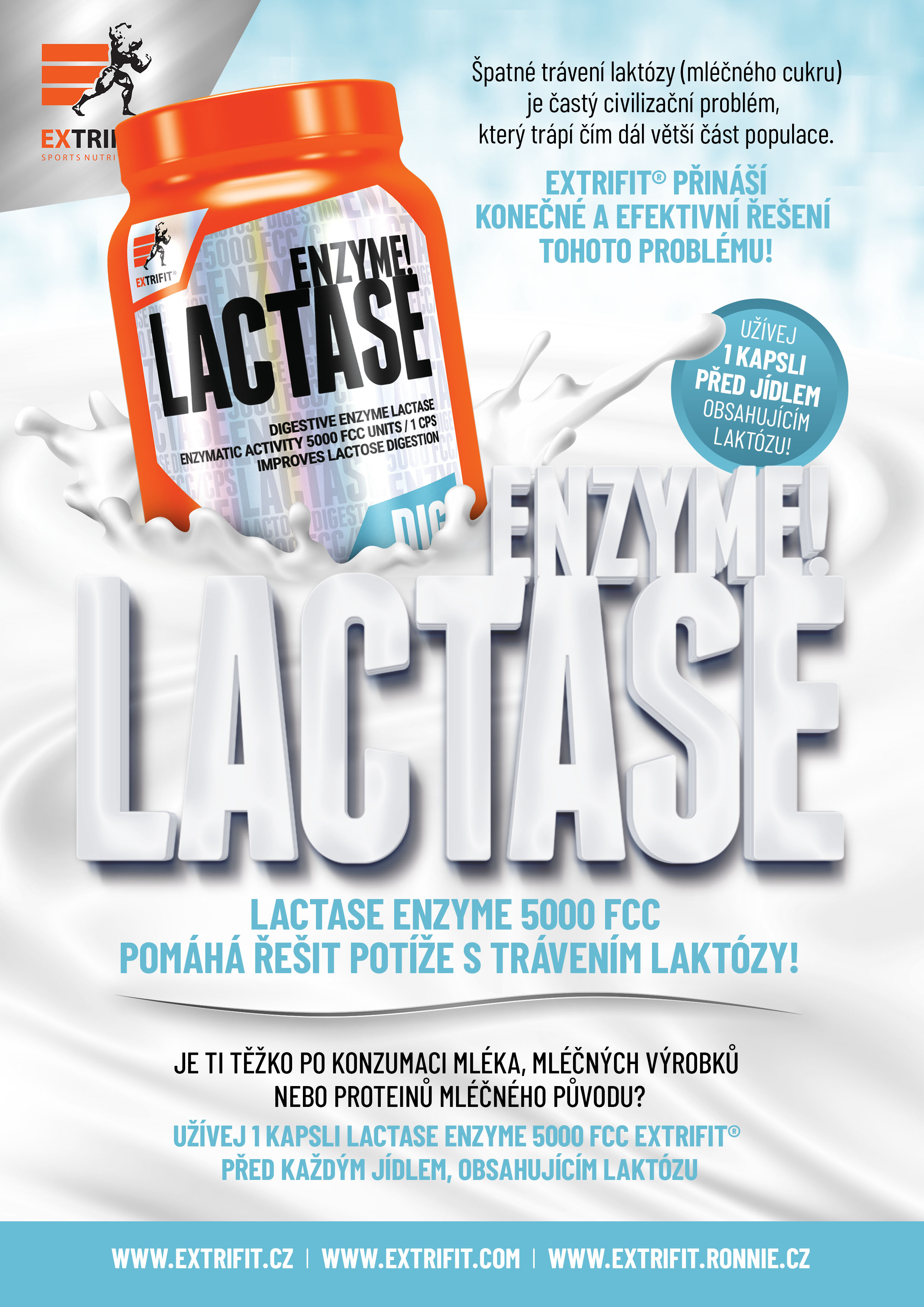 LACTASE ENZYME 5000 FCC Extrifit Sport Nutrition